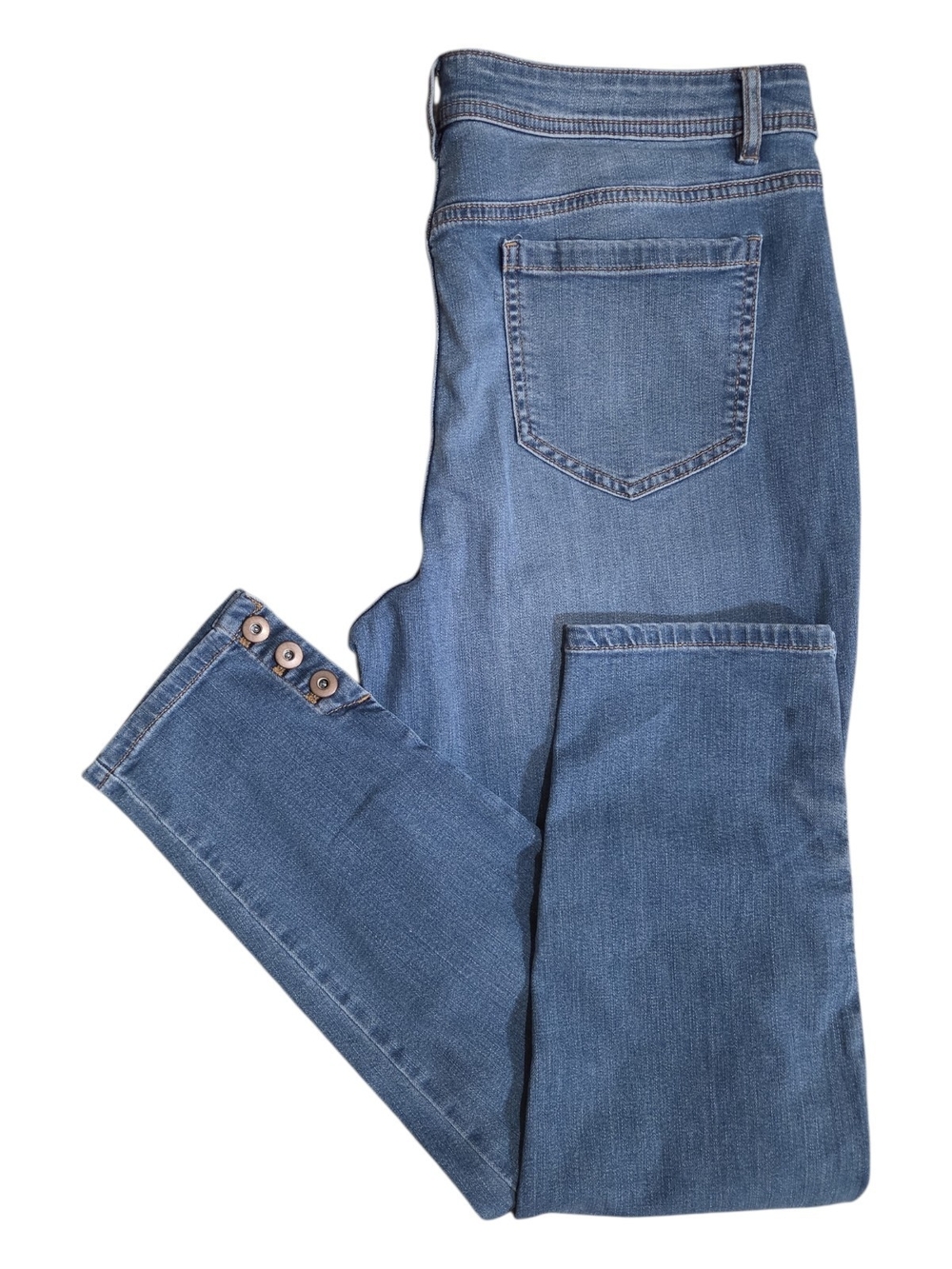 J. Jill Authentic Fit Slim Ankle Jeans with Button Cuff Size 14T
